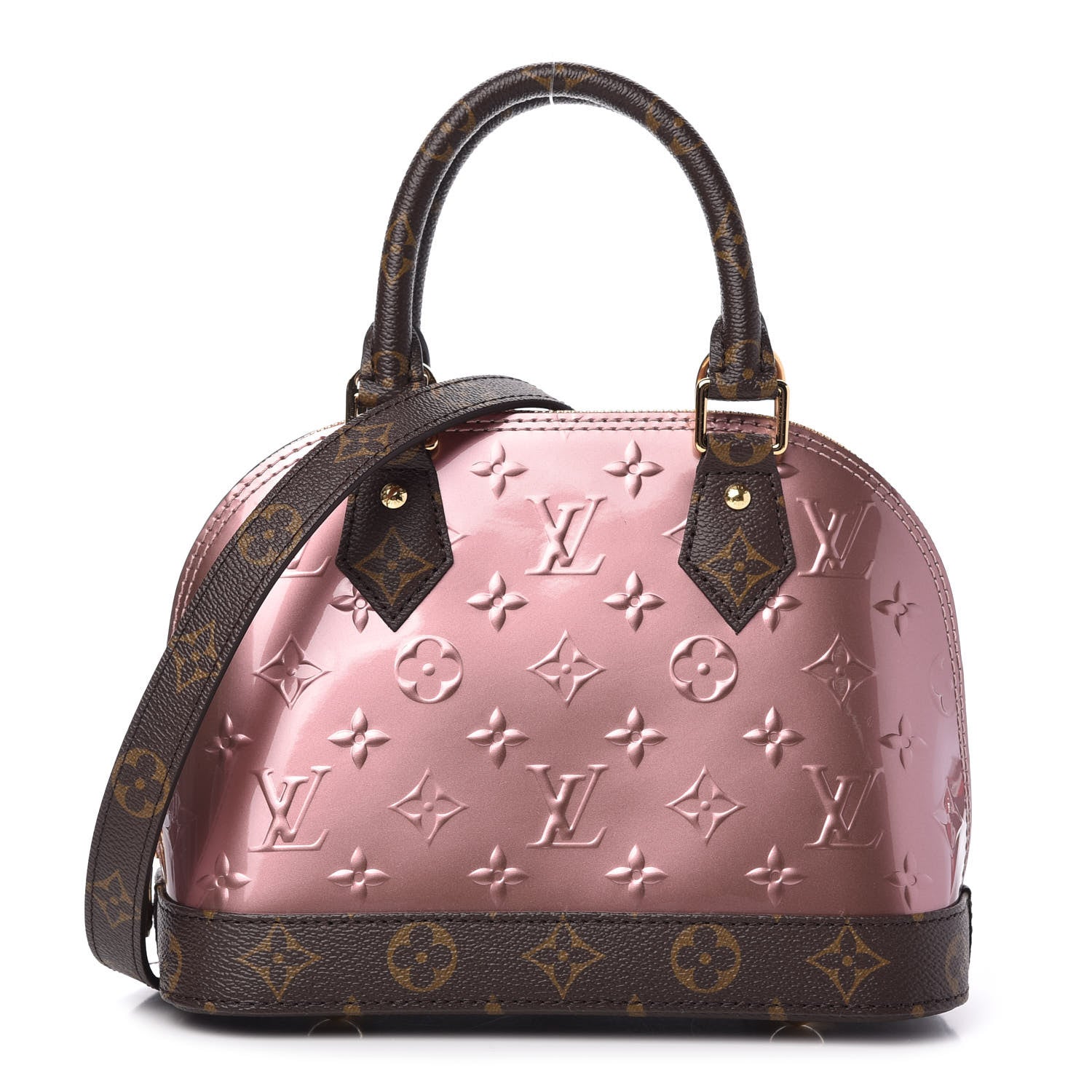 Louis Vuitton Vernis Monogram Alma BB Rose Pale Metallise 1 of 9