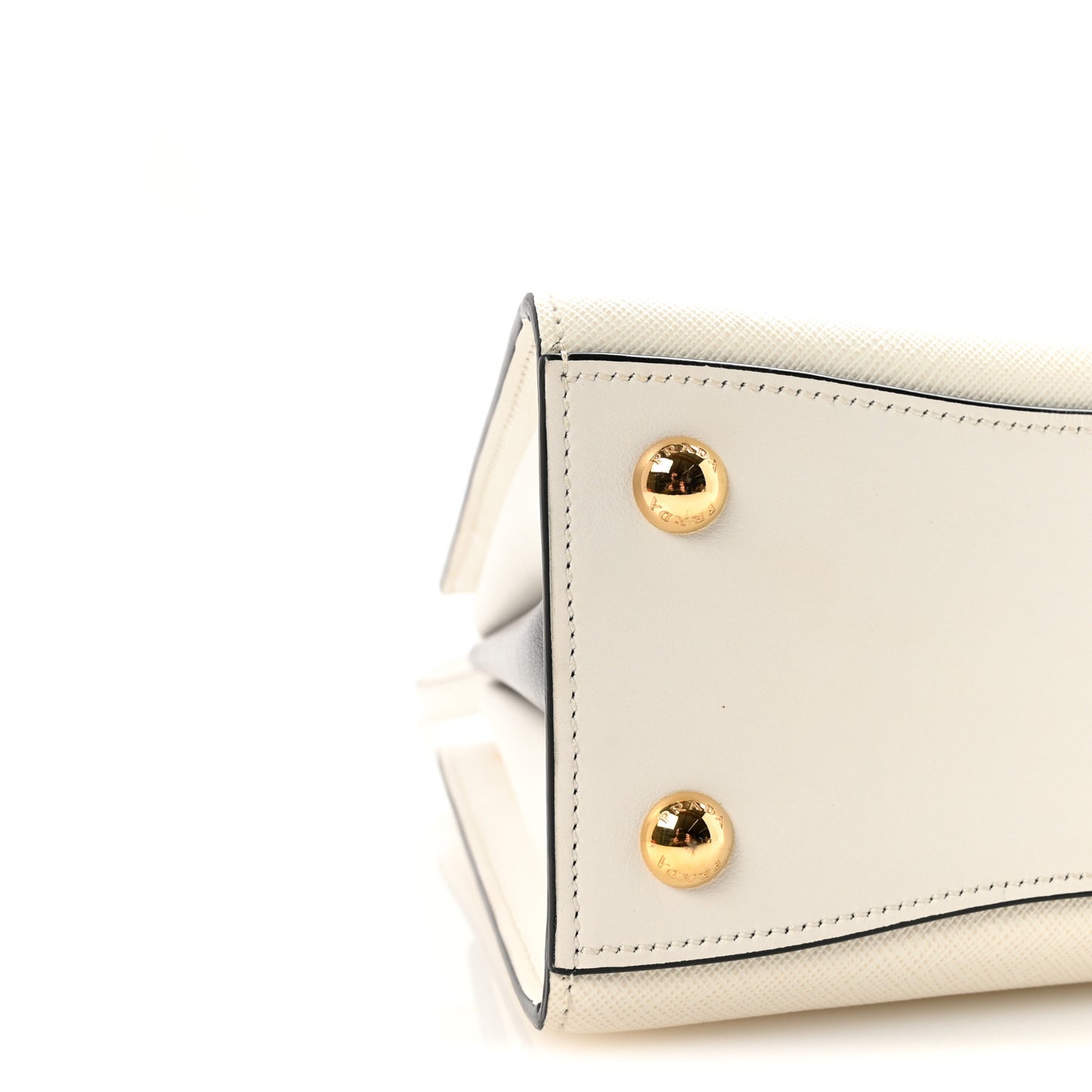 Saffiano City Calfskin Mini Bibliothèque Top Handle White Black