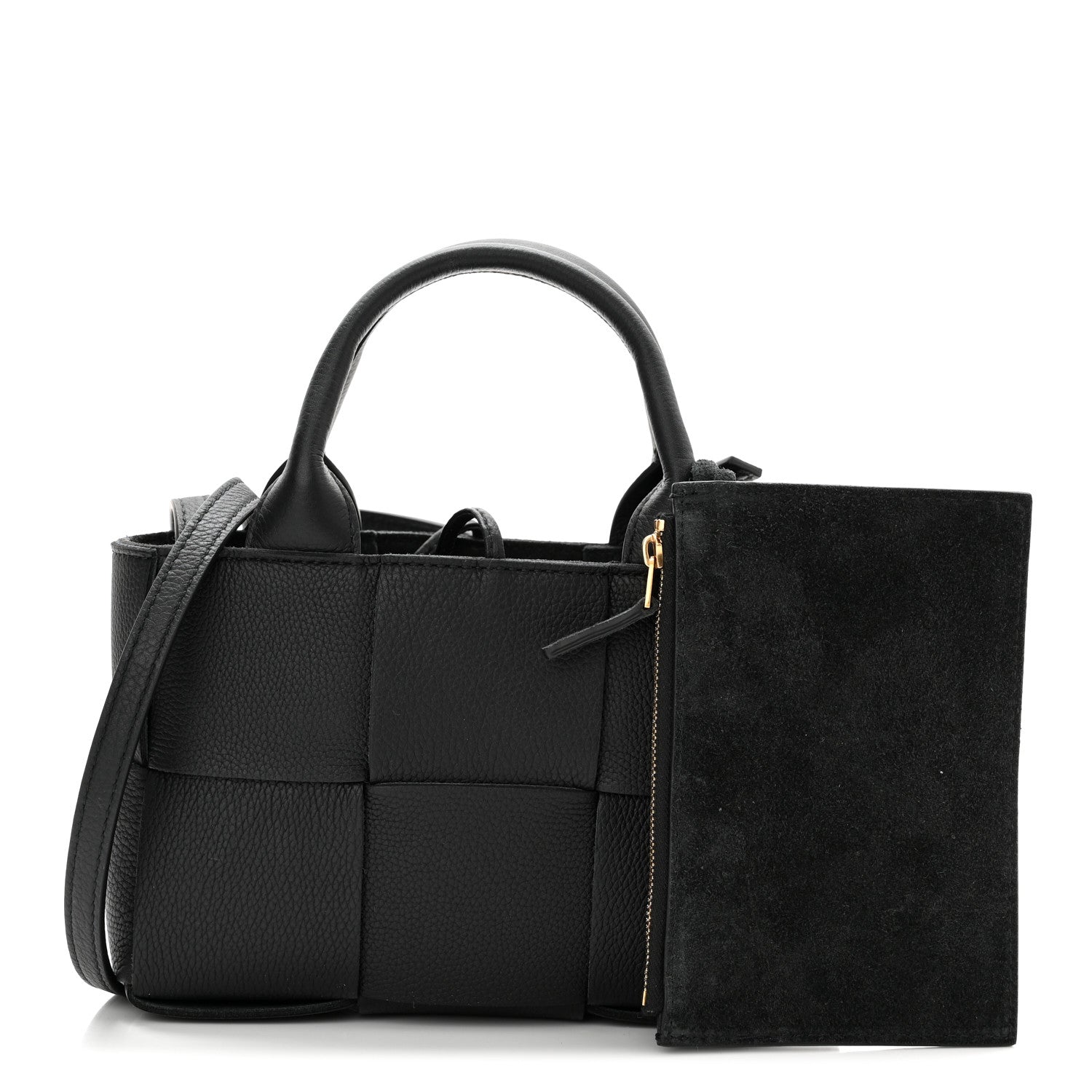 Bottega Veneta Grained Calfskin Maxi Intrecciato Mini Arco Tote Black 1 of 9