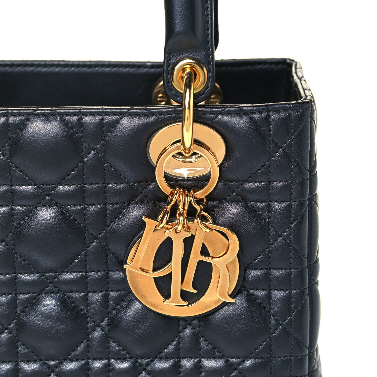 Christian Dior Lambskin Cannage Medium Lady Dior Black 10 of 10