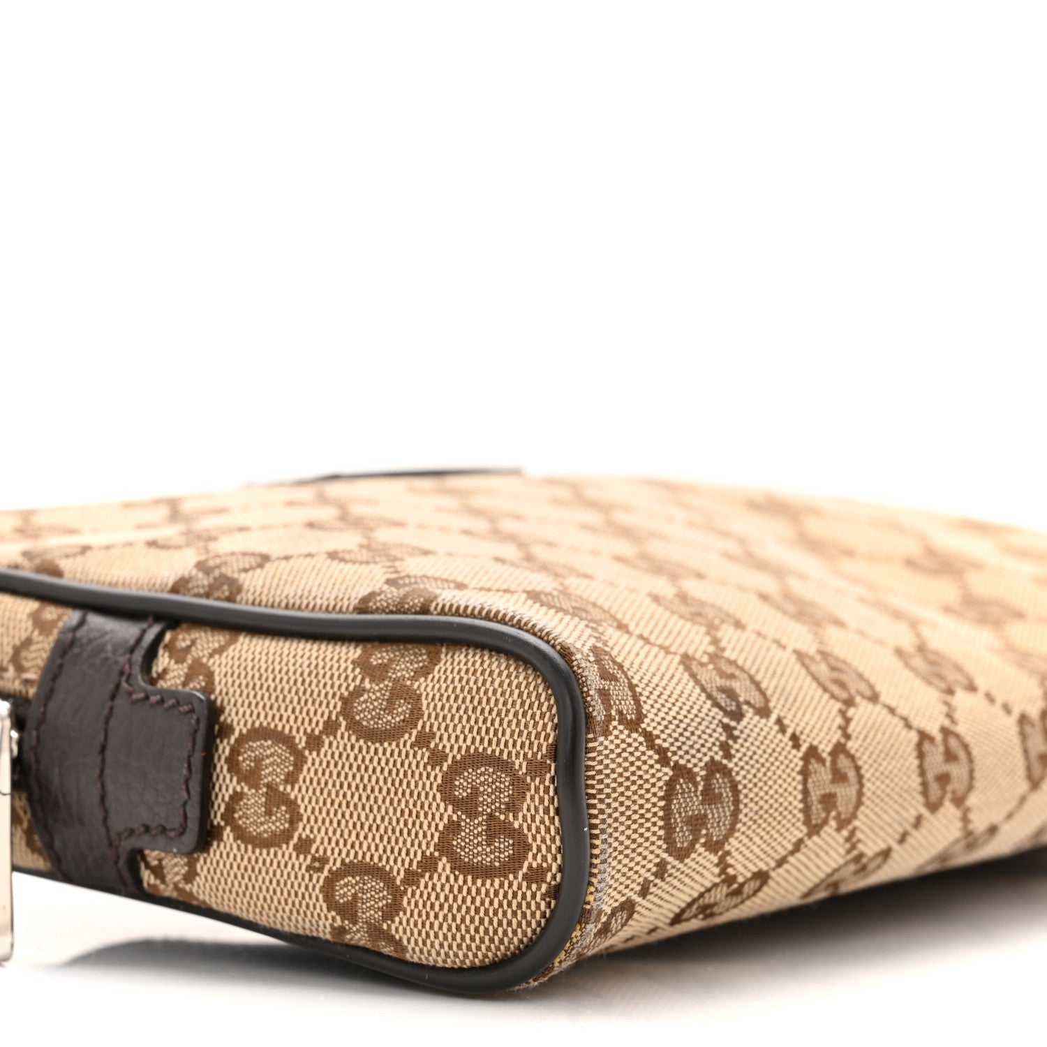 Gucci Monogram Dollar Calfskin Belt Bag Beige Ebony Testa di Moro Marrone Scuro 9 of 11