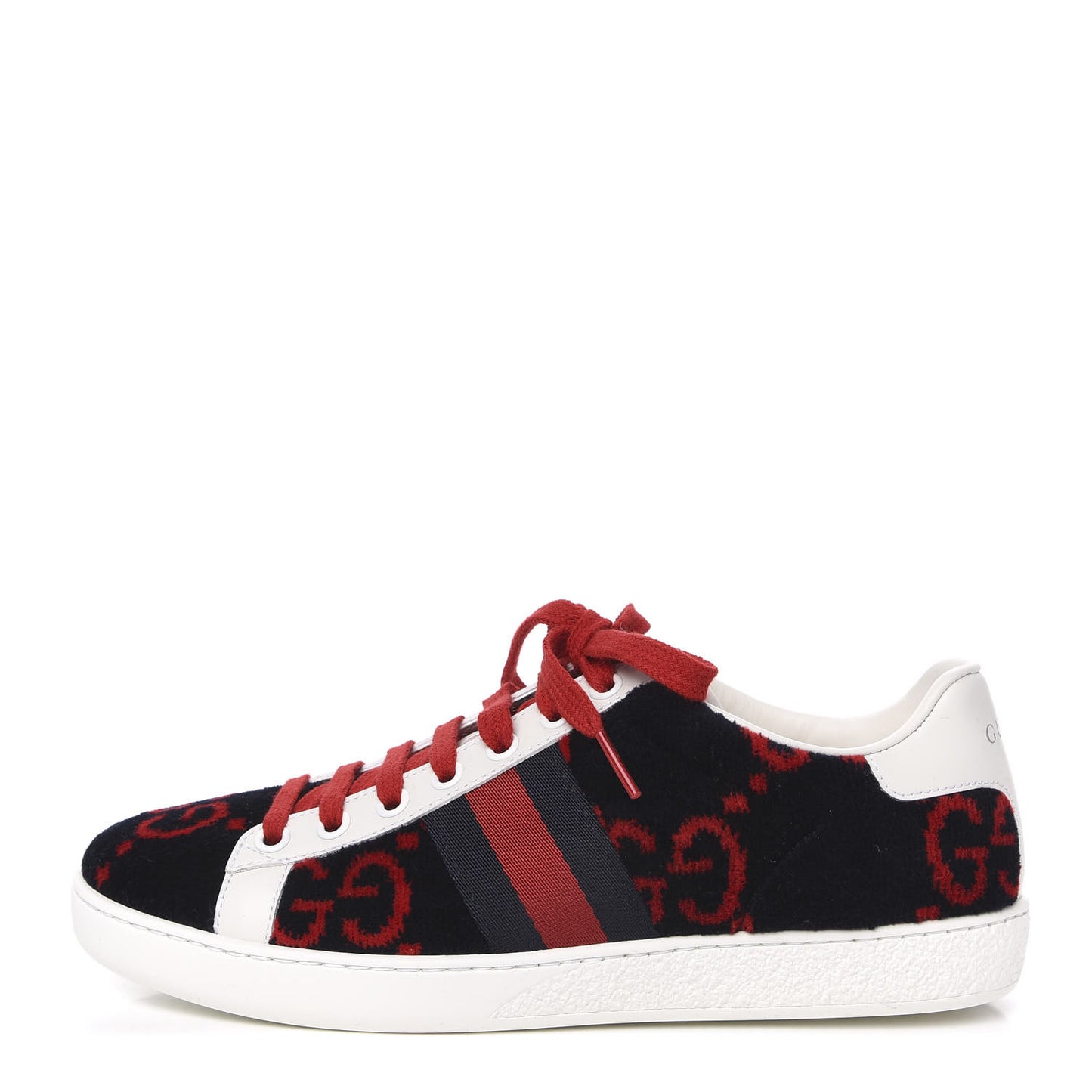 Terry Cloth GG Monogram Web Womens Ace Sneakers 35.5 Blue Red