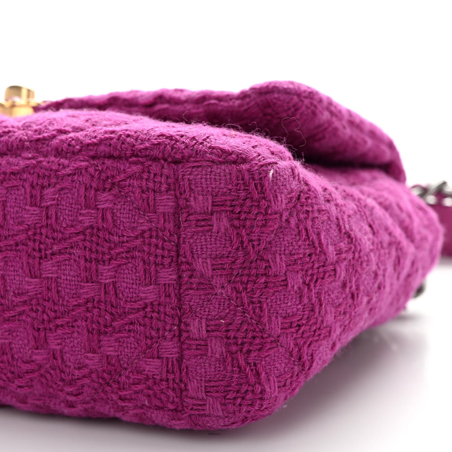 Tweed Quilted Medium Chanel 19 Flap Magenta