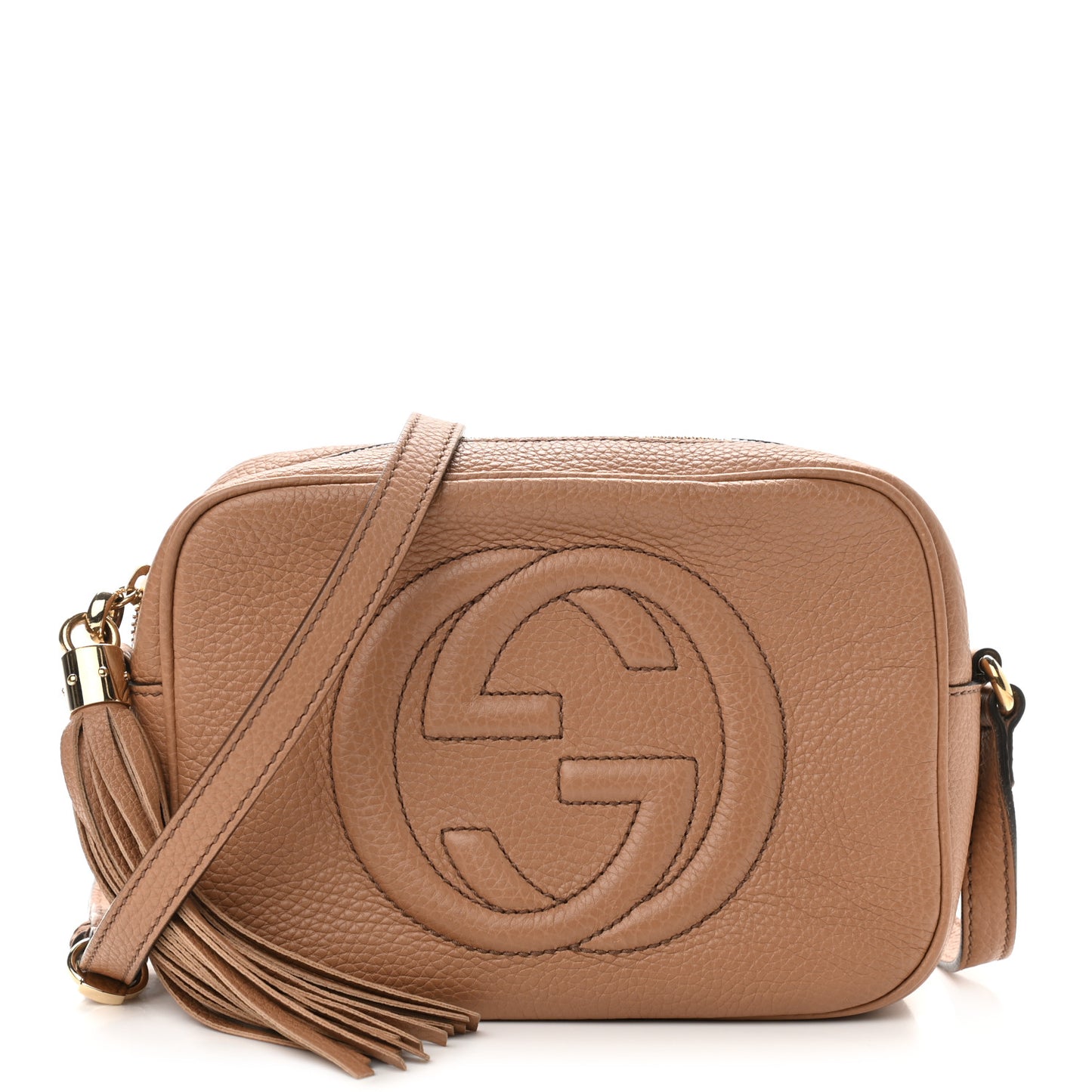 Pebbled Calfskin Small Soho Disco Bag Camelia
