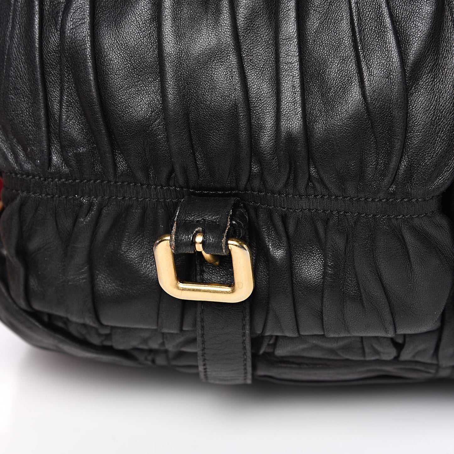 Nappa Gaufre Messenger Tote Black