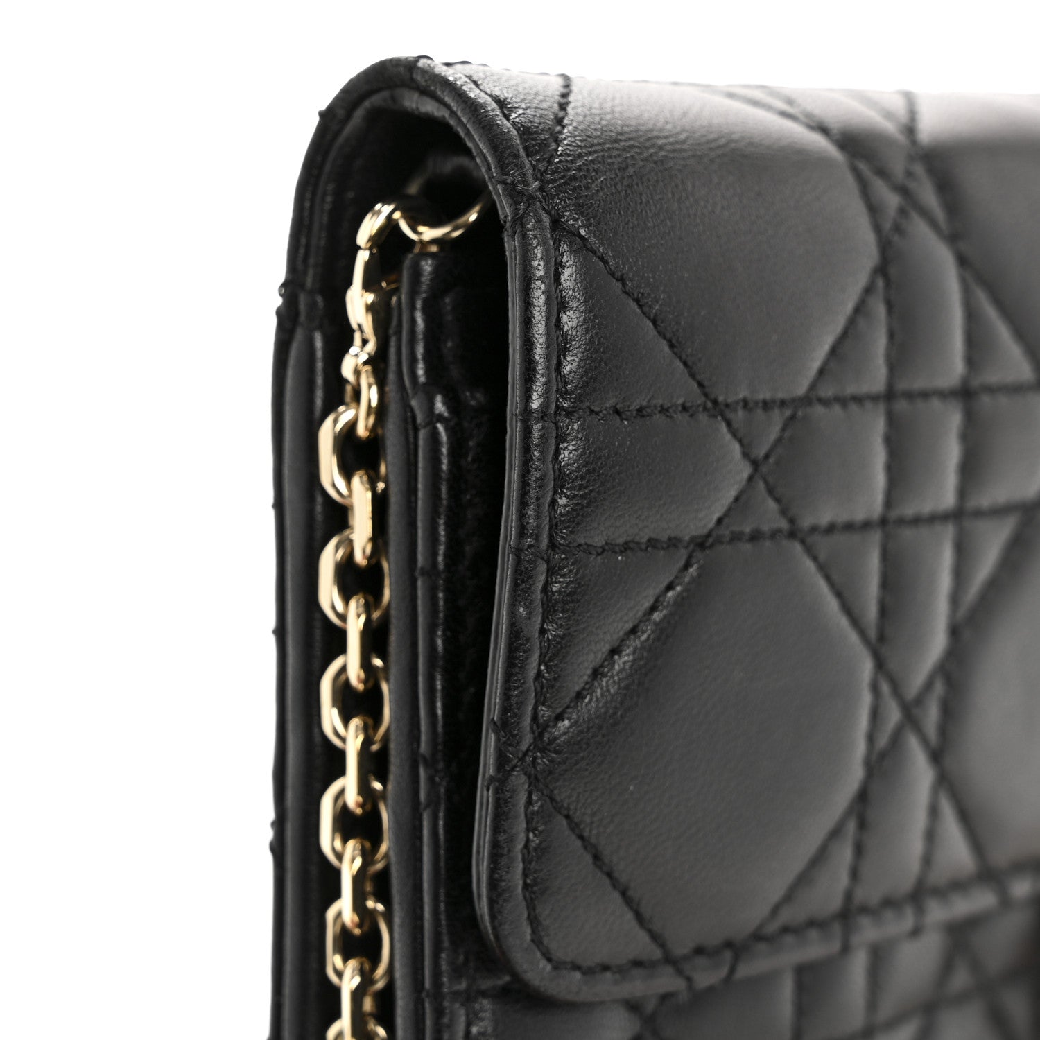Christian Dior Lambskin Cannage Miss Dior Chain Wallet Black 14 of 15