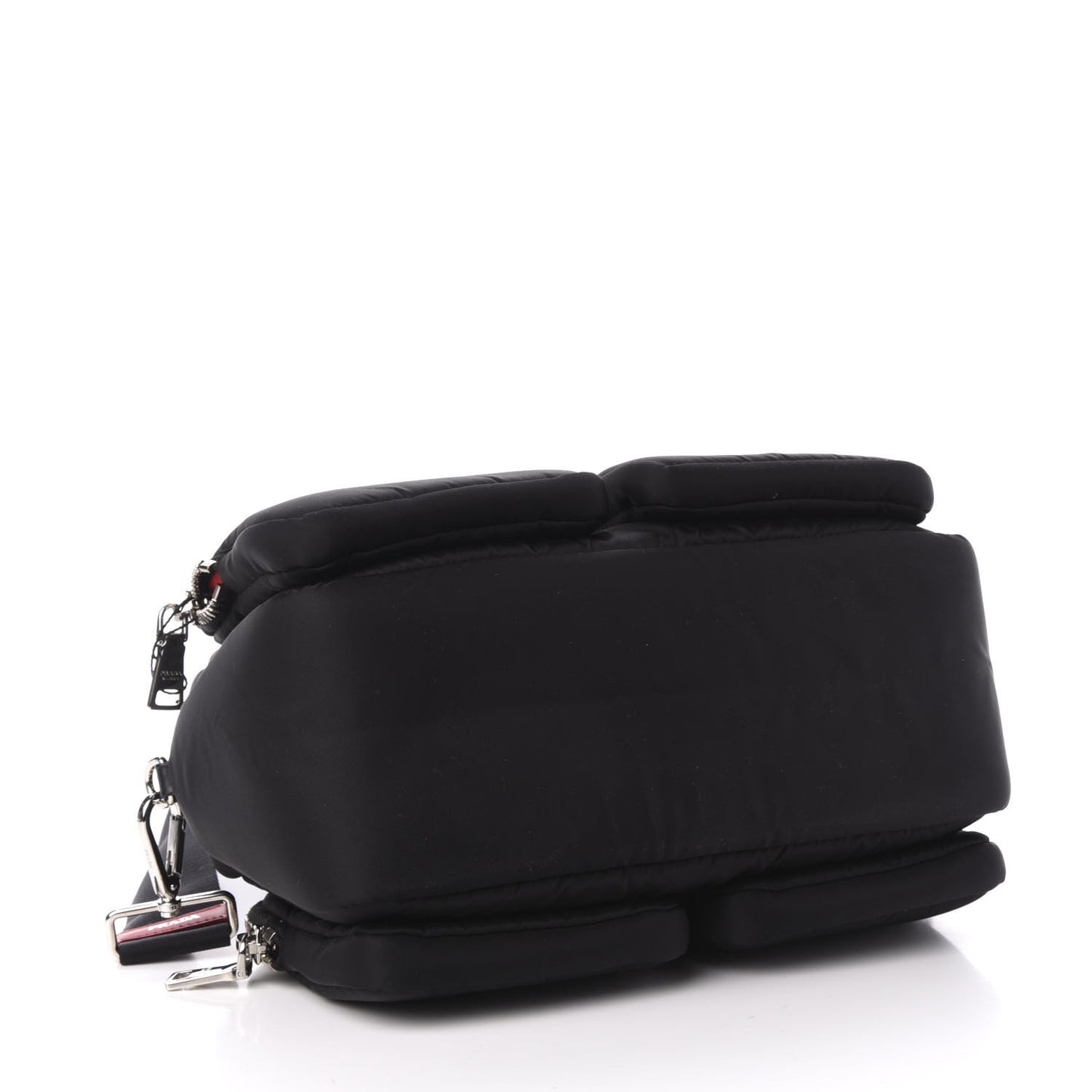 Tessuto Nylon Pocket Top Handle Cargo Shoulder Bag Black Fuoco