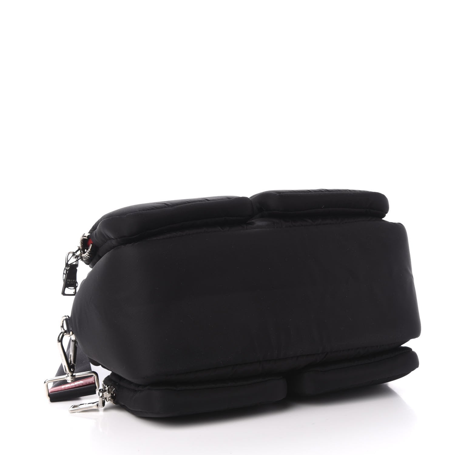 Prada Tessuto Nylon Pocket Top Handle Cargo Shoulder Bag Black Fuoco 4 of 10