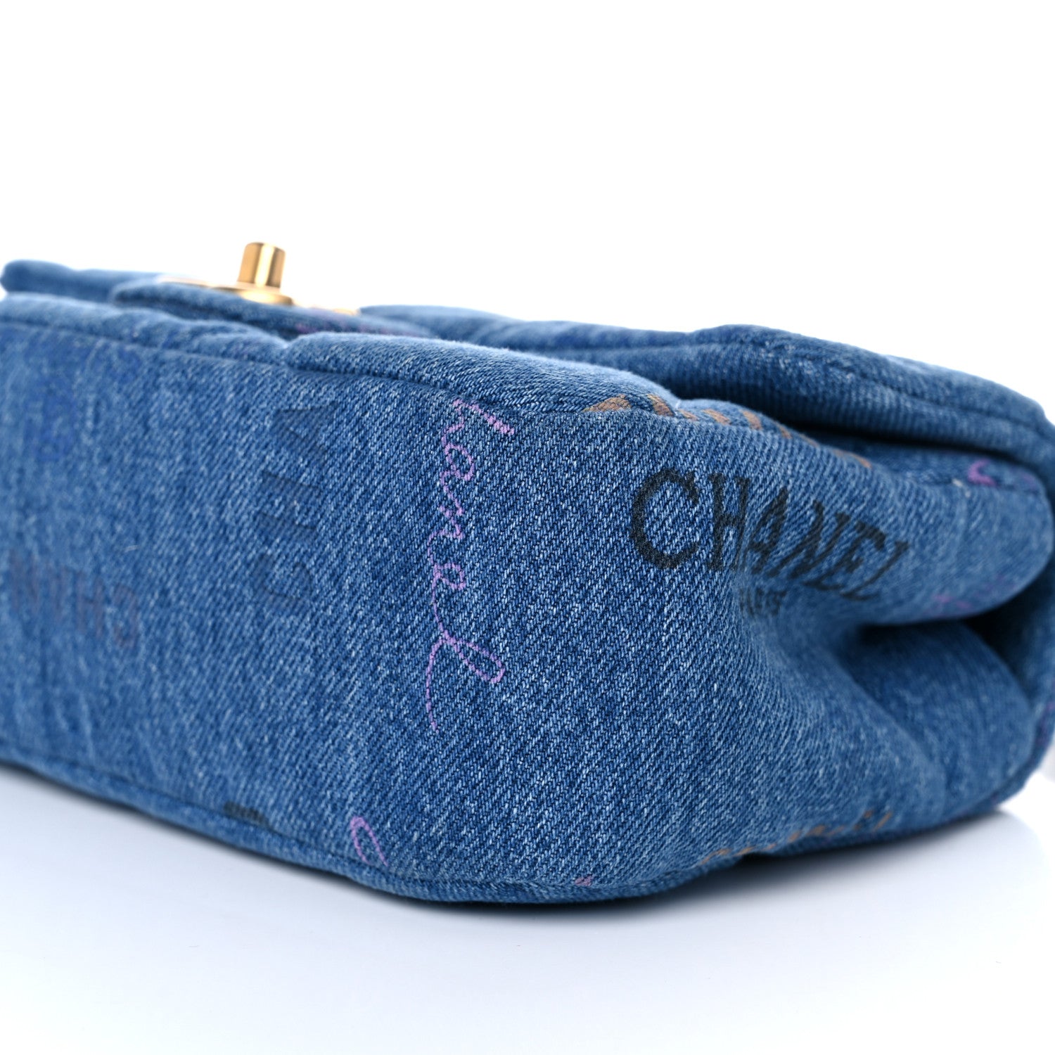 Chanel Denim Quilted Mini Denim Mood Rectangular Flap Blue Multicolor 9 of 10