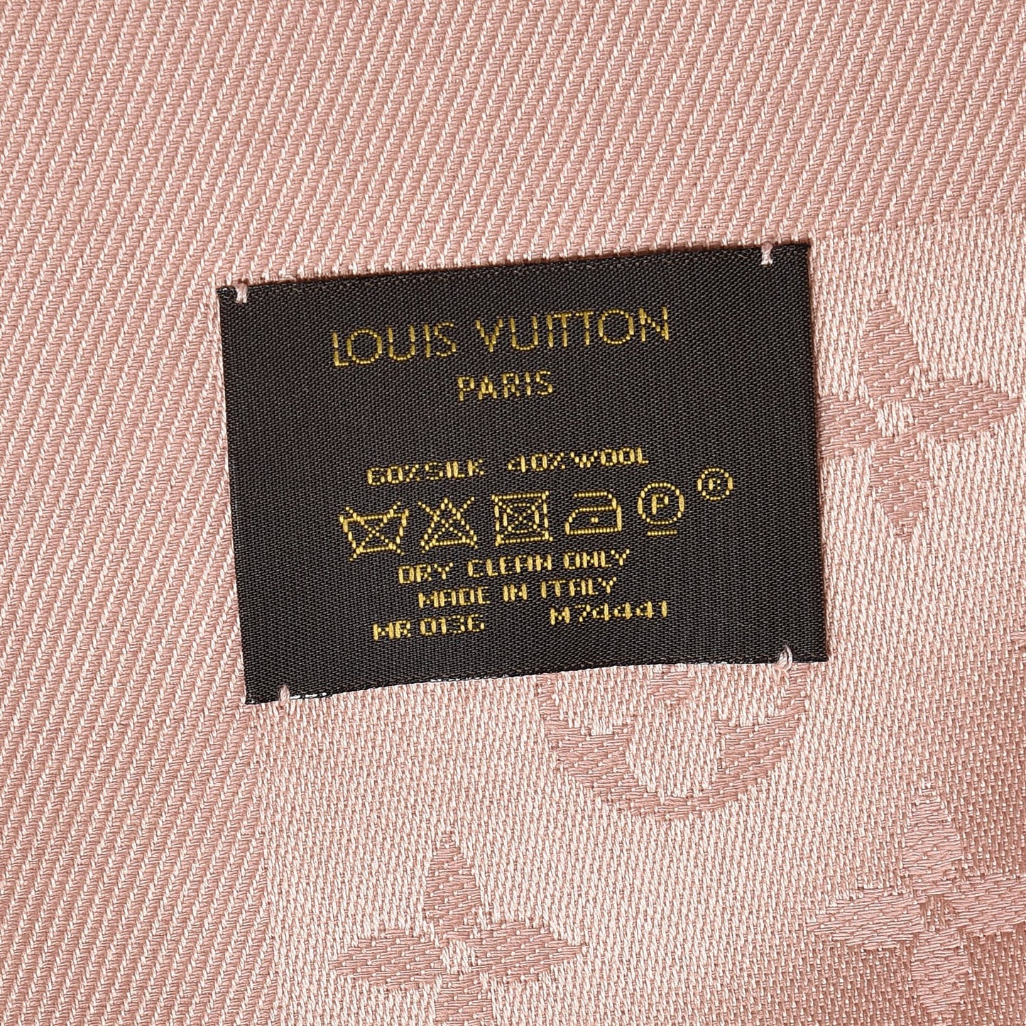 Silk Wool Monogram Shawl Natural