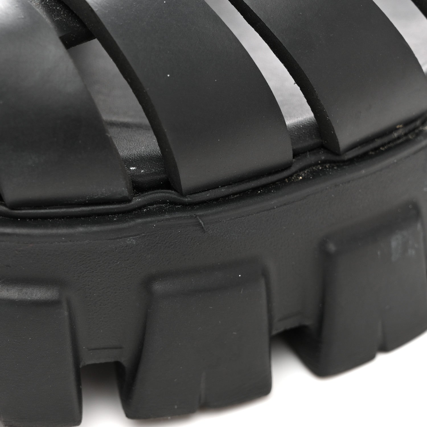 Prada Foam Rubber Triangle Logo Monolith 55mm Cage Sandals 37 Black 11 of 12