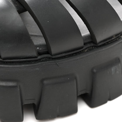 Prada Foam Rubber Triangle Logo Monolith 55mm Cage Sandals 37 Black 11 of 12