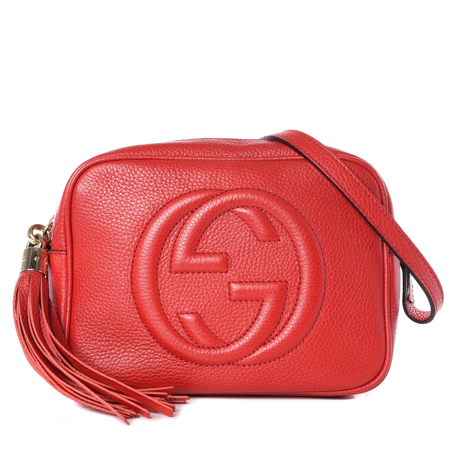 Pebbled Calfskin Small Soho Disco Bag Tabasco Red