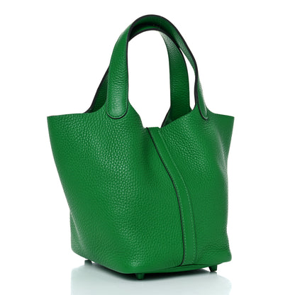 Hermes Taurillon Clemence Monochrome Picotin Lock 18 PM Bambou 3 of 12