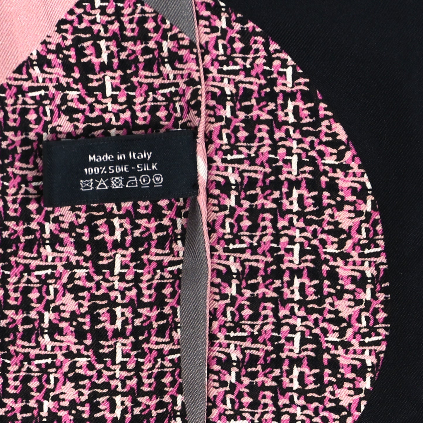 Silk Twill Slim Bandeau Scarf Pink Grey Light Pink