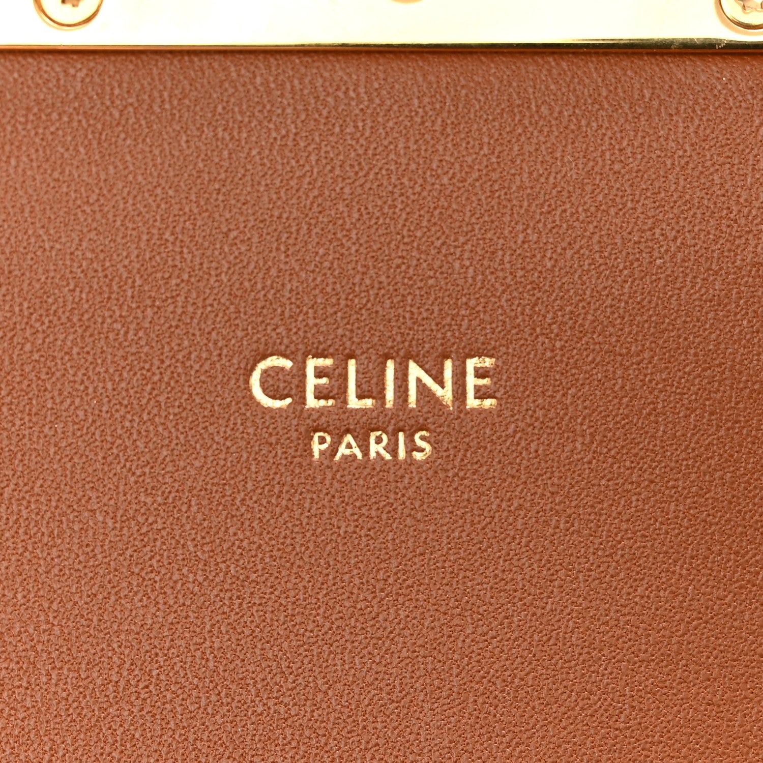 Celine Calfskin Triomphe Canvas Teen Triomphe Bag Tan 7 of 12