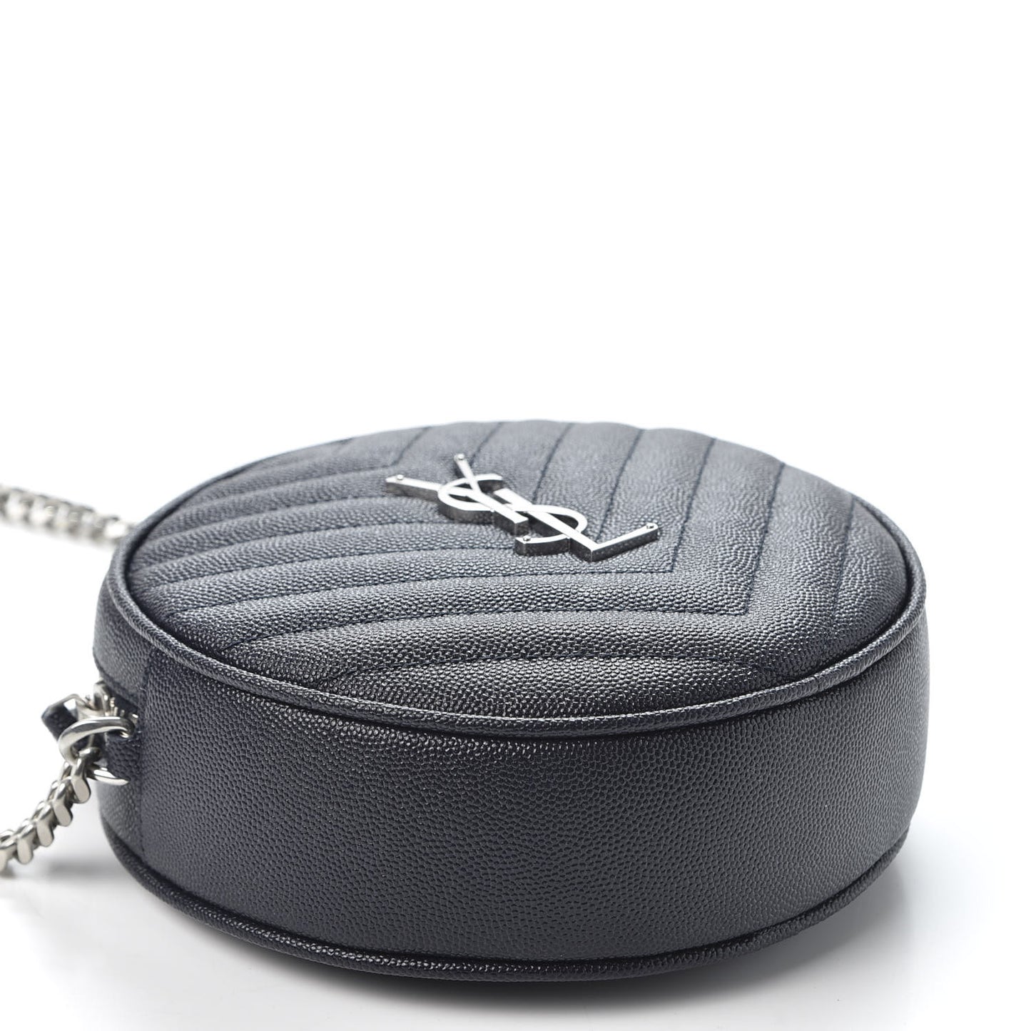 Grain De Poudre Matelasse Chevron Quilted Round Vinyle Camera Bag Deep Marine