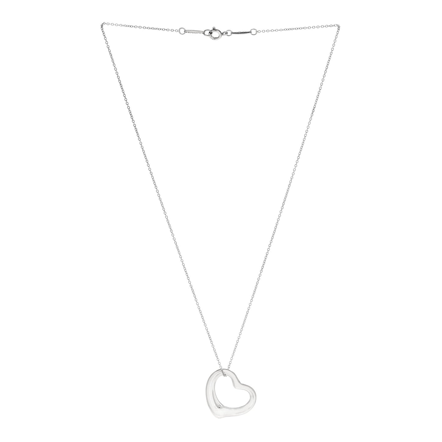 Sterling Silver 22mm Elsa Peretti Open Heart Pendant Necklace