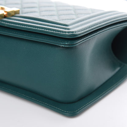 Chanel Caviar Quilted Medium Boy Flap Green 9 of 11