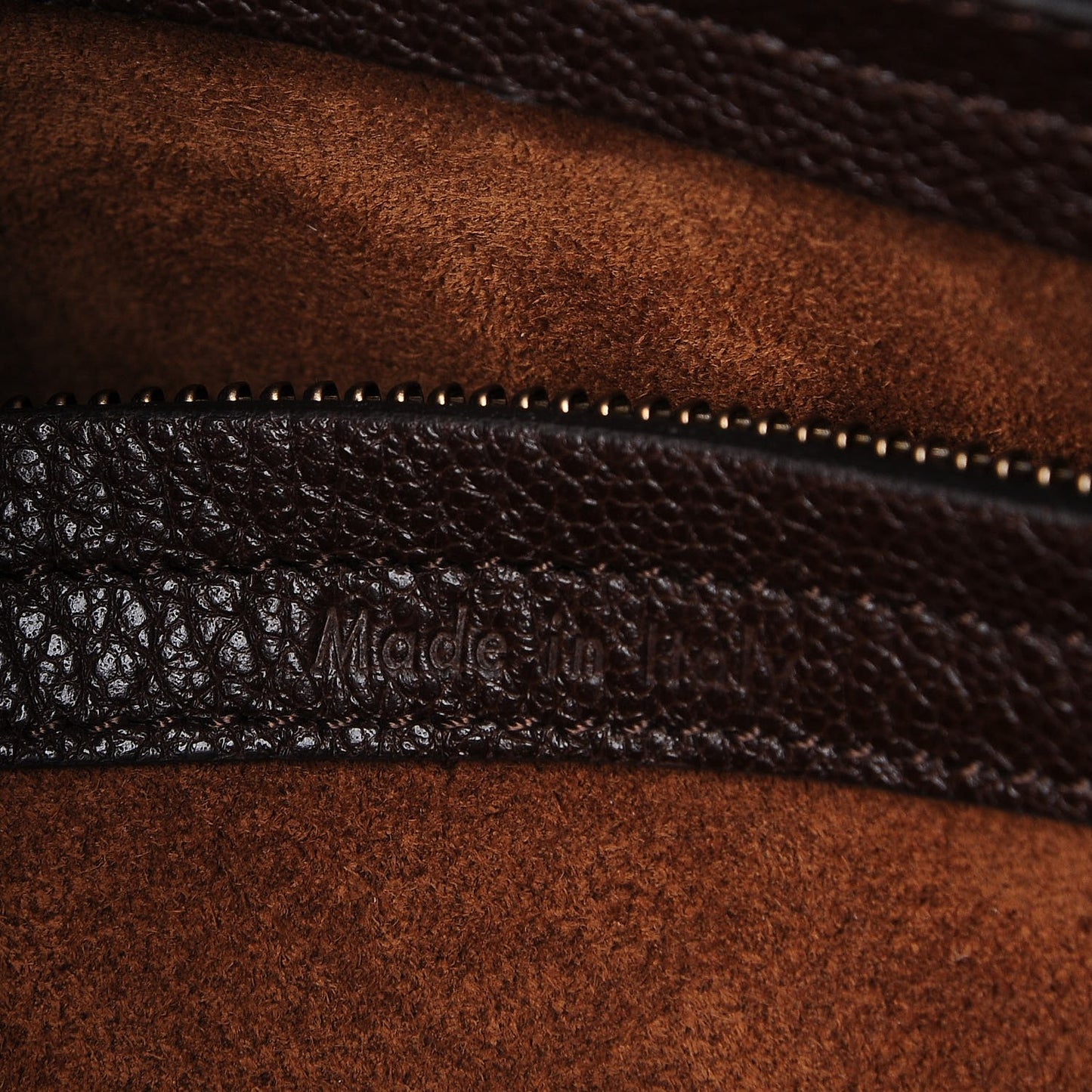Shiny Grained Calfskin Medium Phantom Luggage Brown