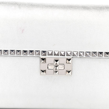 Valentino Garavani Vitello Rockstud No Limit Shoulder Bag Silver 7 of 14