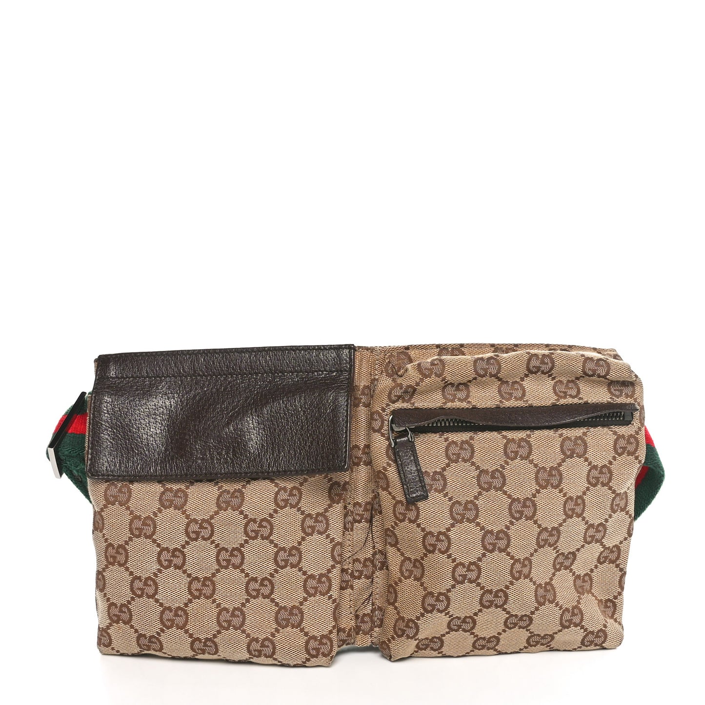 Monogram Web Belt Bag Dark Brown