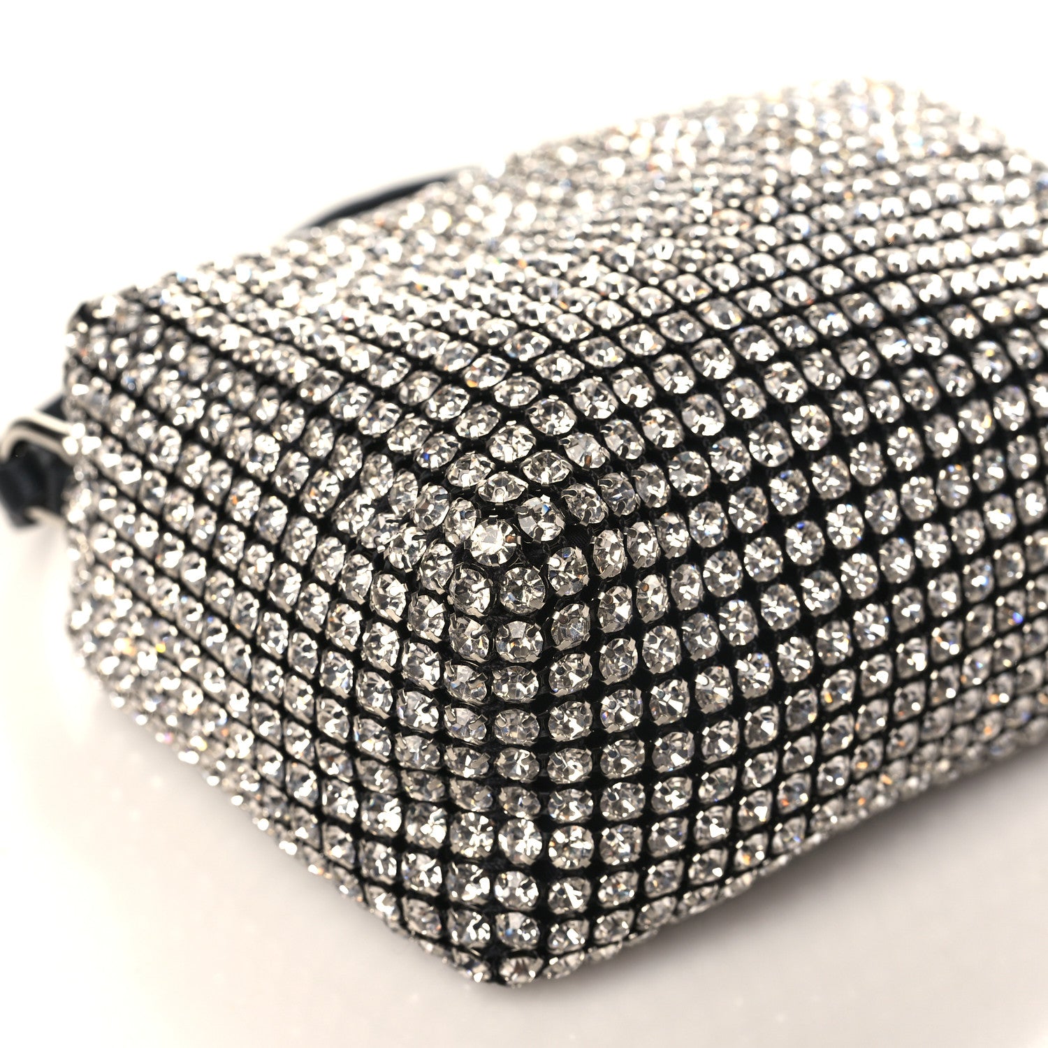 Alexander Wang Mesh Crystal Rhinestone Mini Heiress Pouch Black Silver 7 of 8