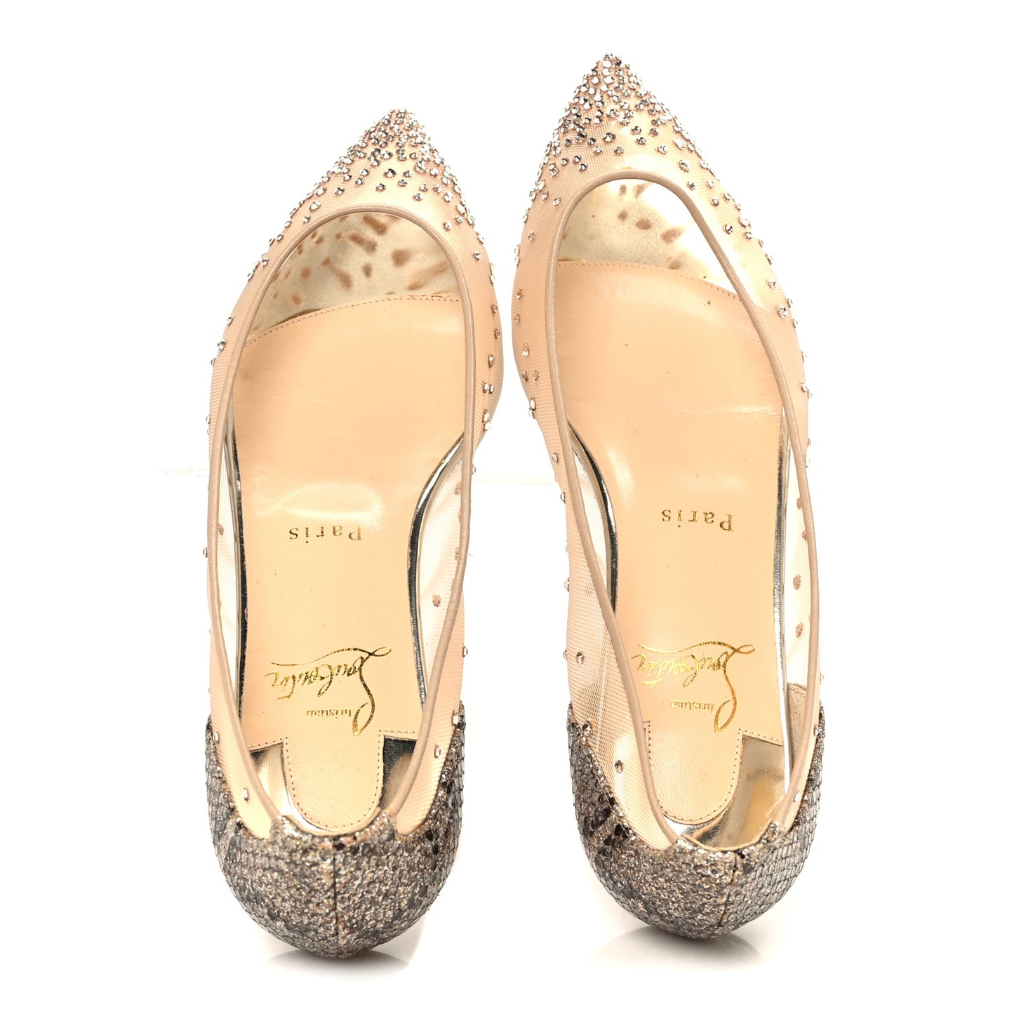 Crystal Strass Follies Flats 38 Light Silk
