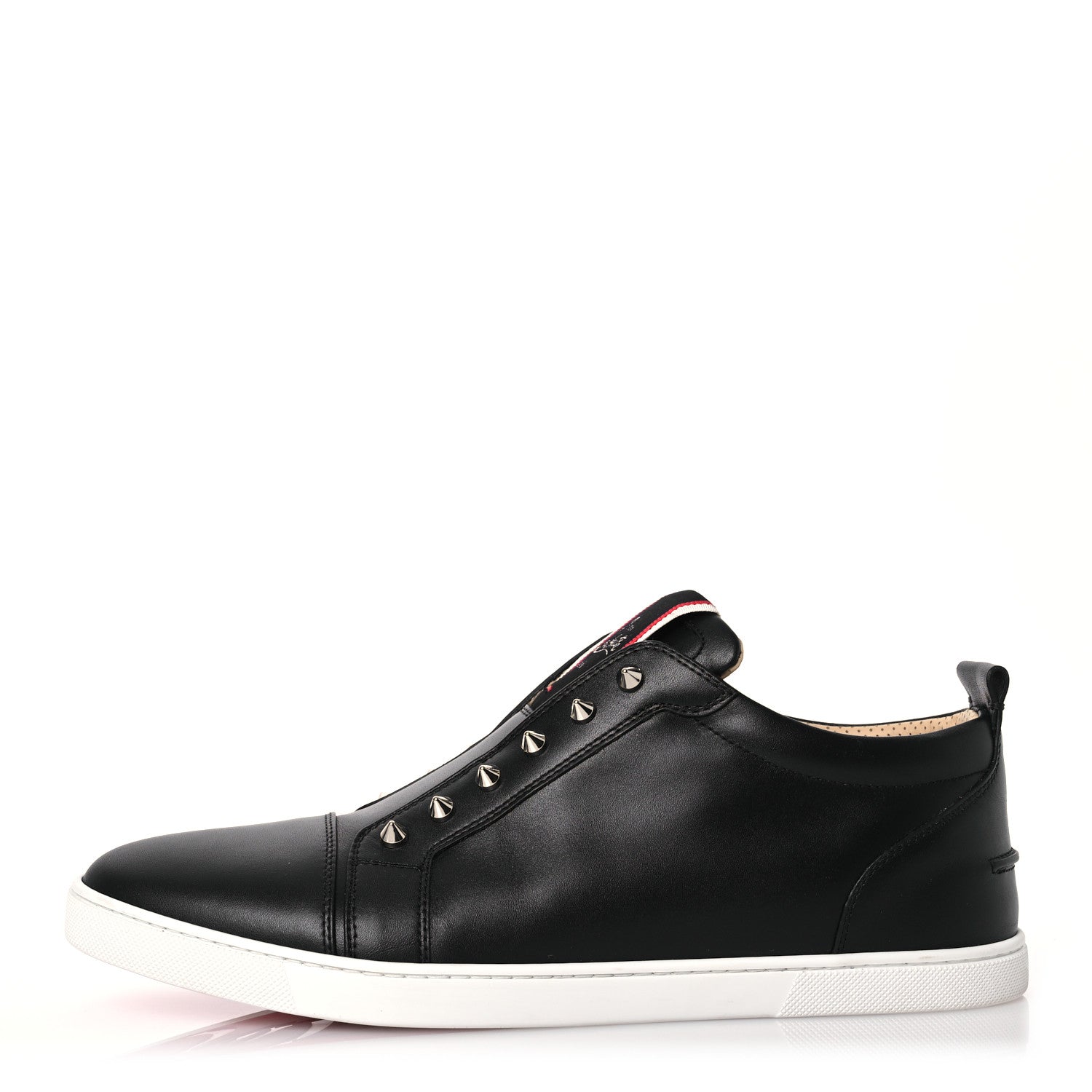 Christian Louboutin Calfskin Mens Fique A Vontade Flat Sneakers 46 Black 1 of 11