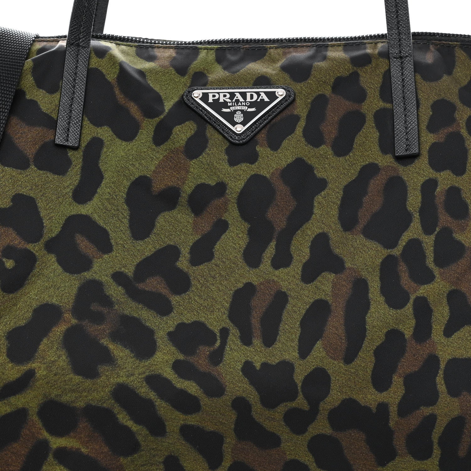 Prada Tessuto Nylon Stampato Saffiano Tote Militare 9 of 12
