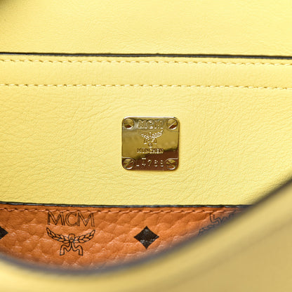 MCM Grained Calfskin Crossbody Hobo Yellow 6 of 9