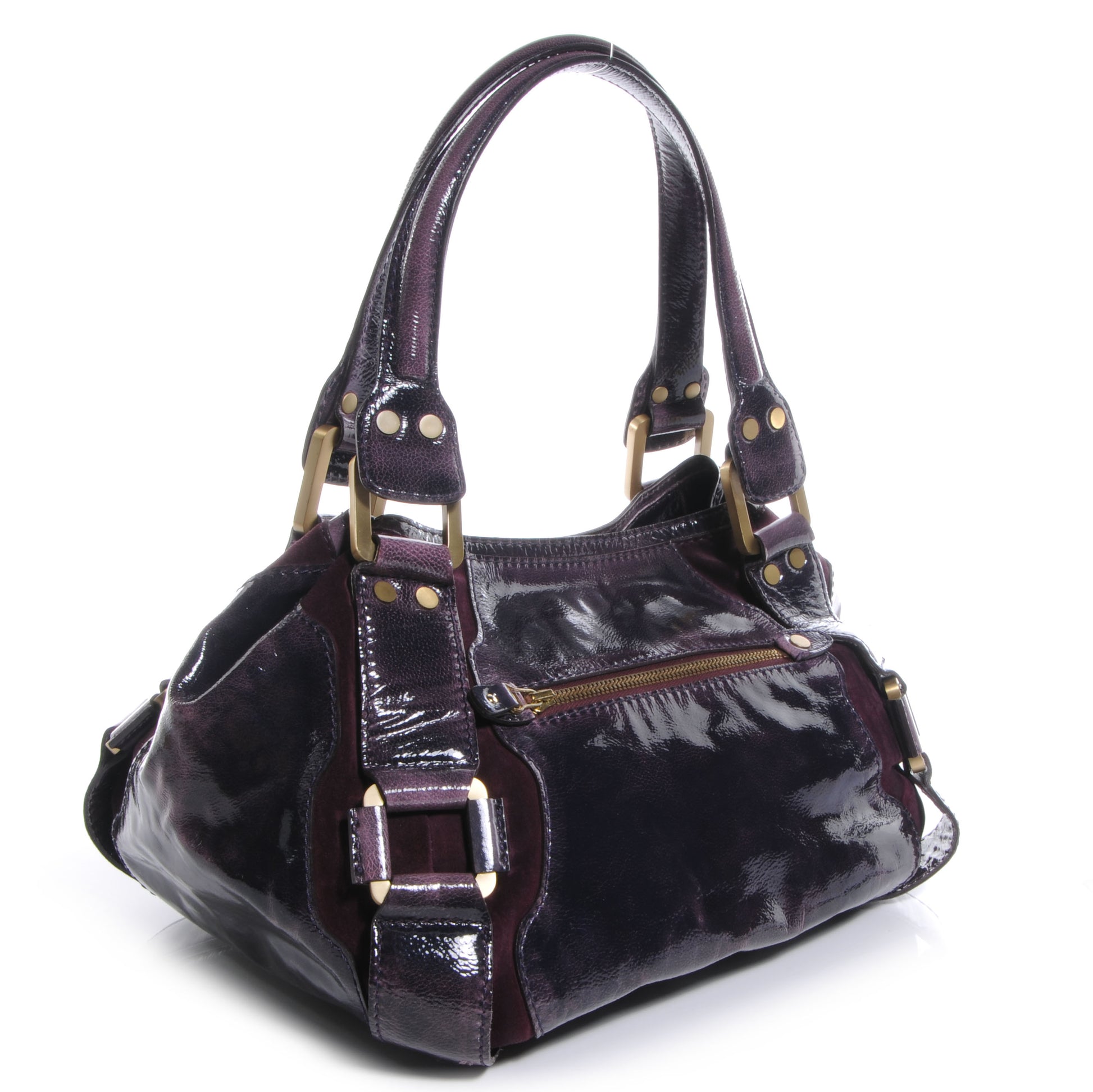 Jimmy Choo Liquid Patent Leather and Suede Mahala Purple 3 of 6