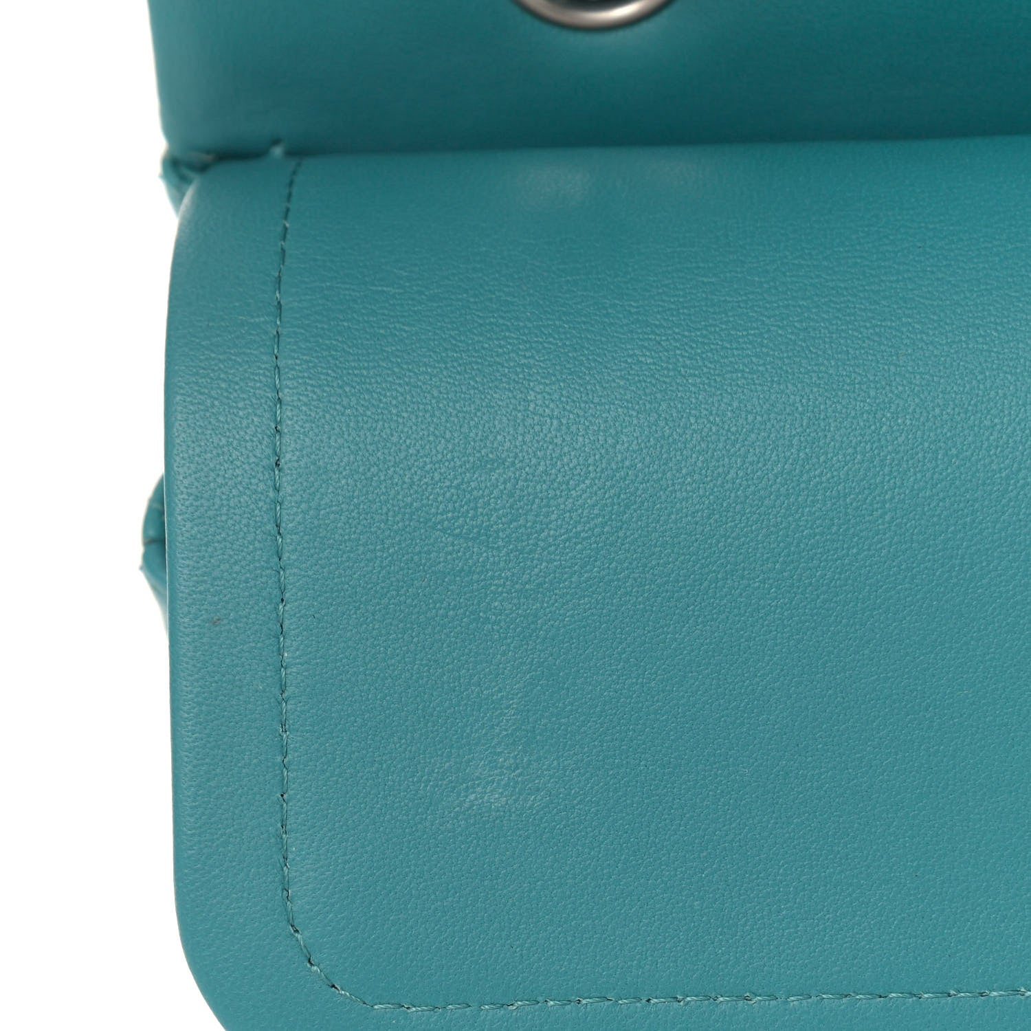 Chanel Lambskin Quilted Medium Double Flap Turquoise 11 of 12