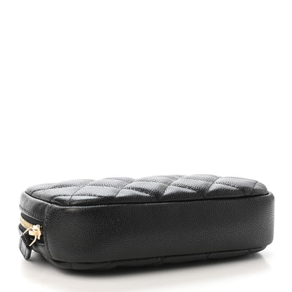 Chanel Caviar Quilted Small Curvy Pouch Cosmetic Case Black 3 of 4