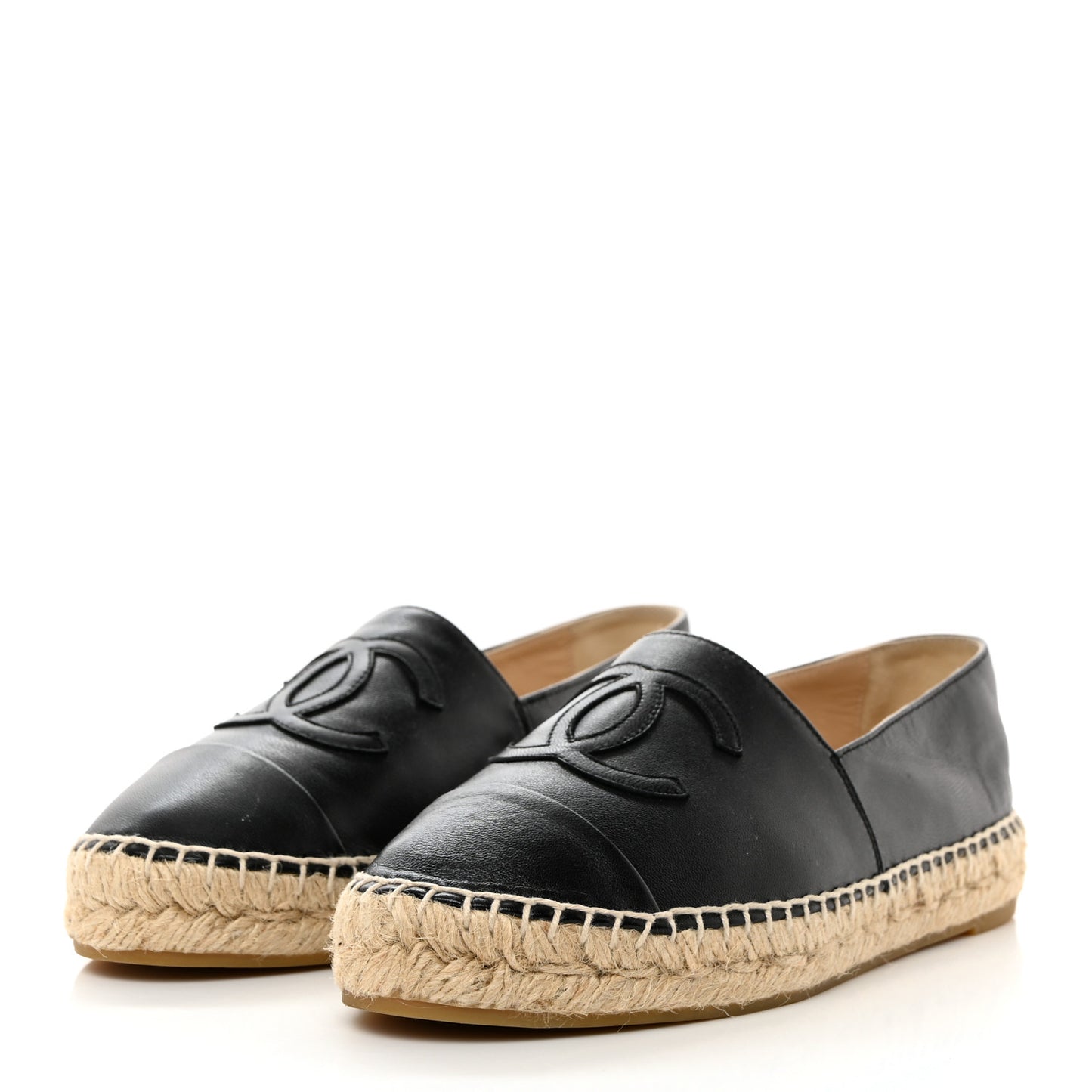 Lambskin CC Espadrilles 37 Black