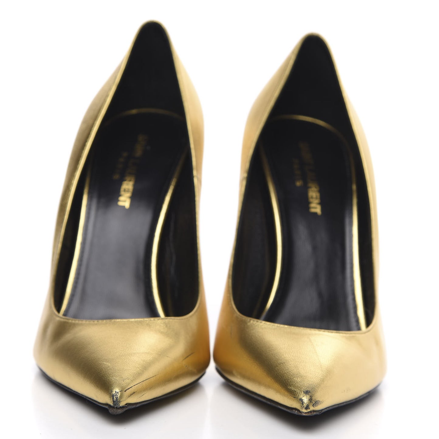 Calfskin Opyum 100 Pumps 39 Gold