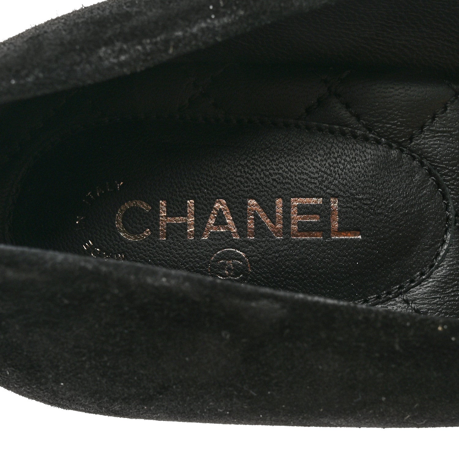 Chanel Suede Calfskin CC Pumps 39 Black 7 of 8