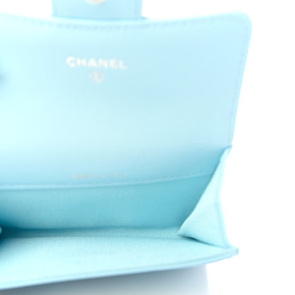 Chanel Lambskin Quilted Flap Card Holder Wallet Neon Blue 5 of 8