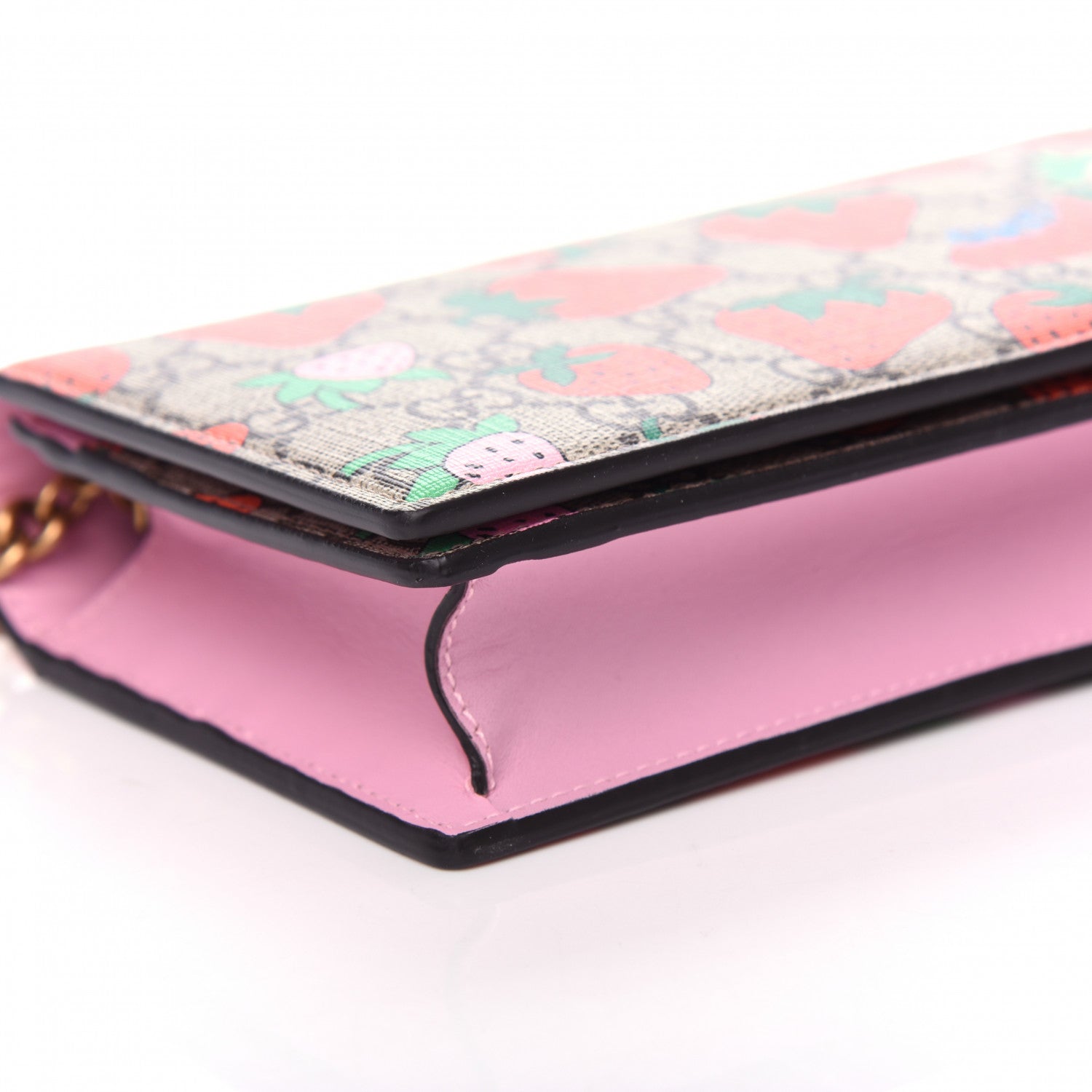 Gucci GG Supreme Monogram Strawberry Chain Wallet 9 of 10
