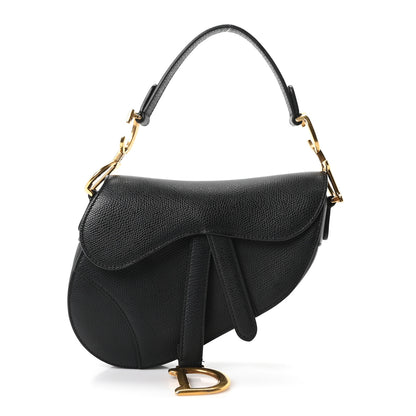 Christian Dior Grained Calfskin Mini Saddle Bag Black 1 of 11