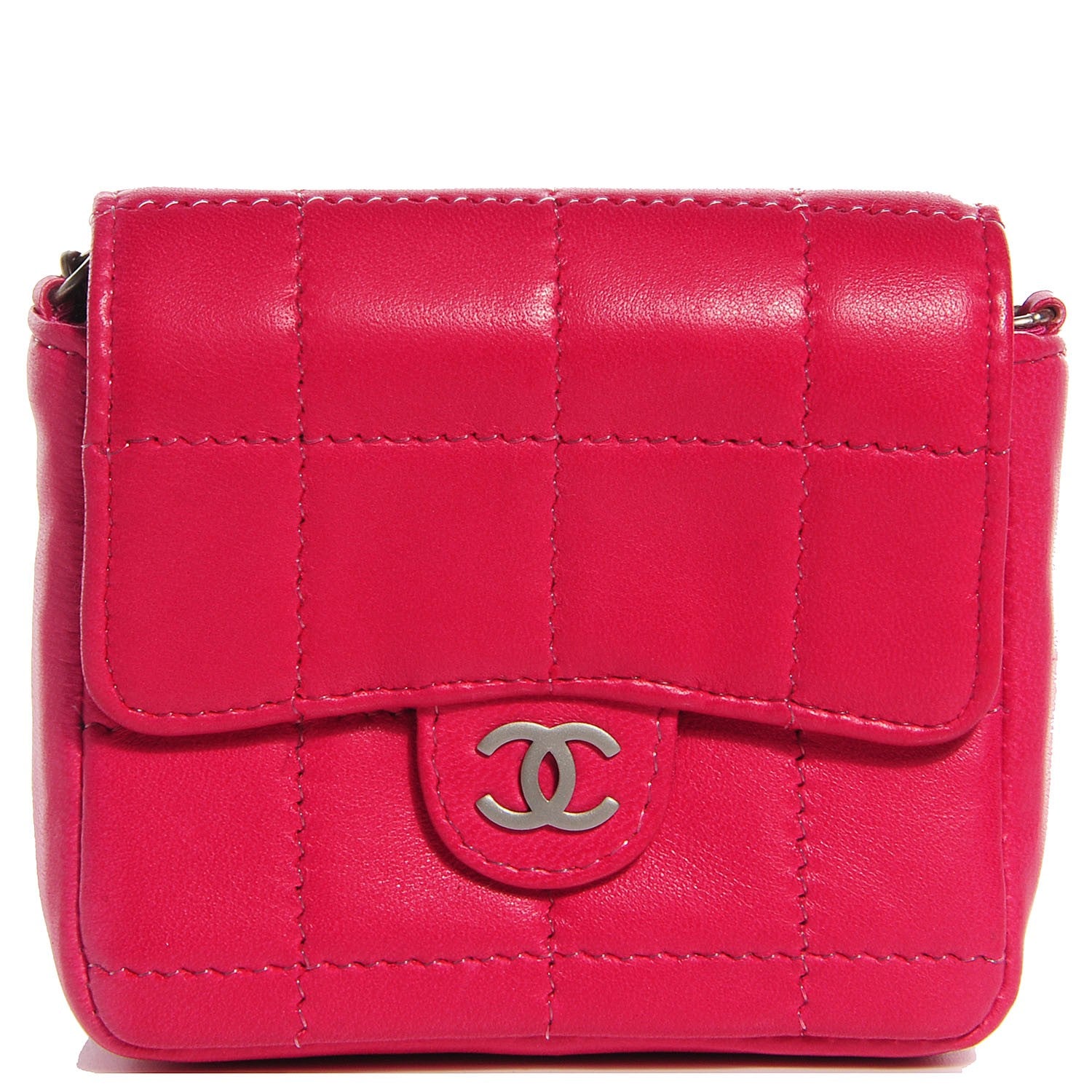 Chanel Lambskin Square Stitched Convertible Micro Flap Pink 1 of 12