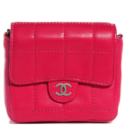 Chanel Lambskin Square Stitched Convertible Micro Flap Pink 1 of 12