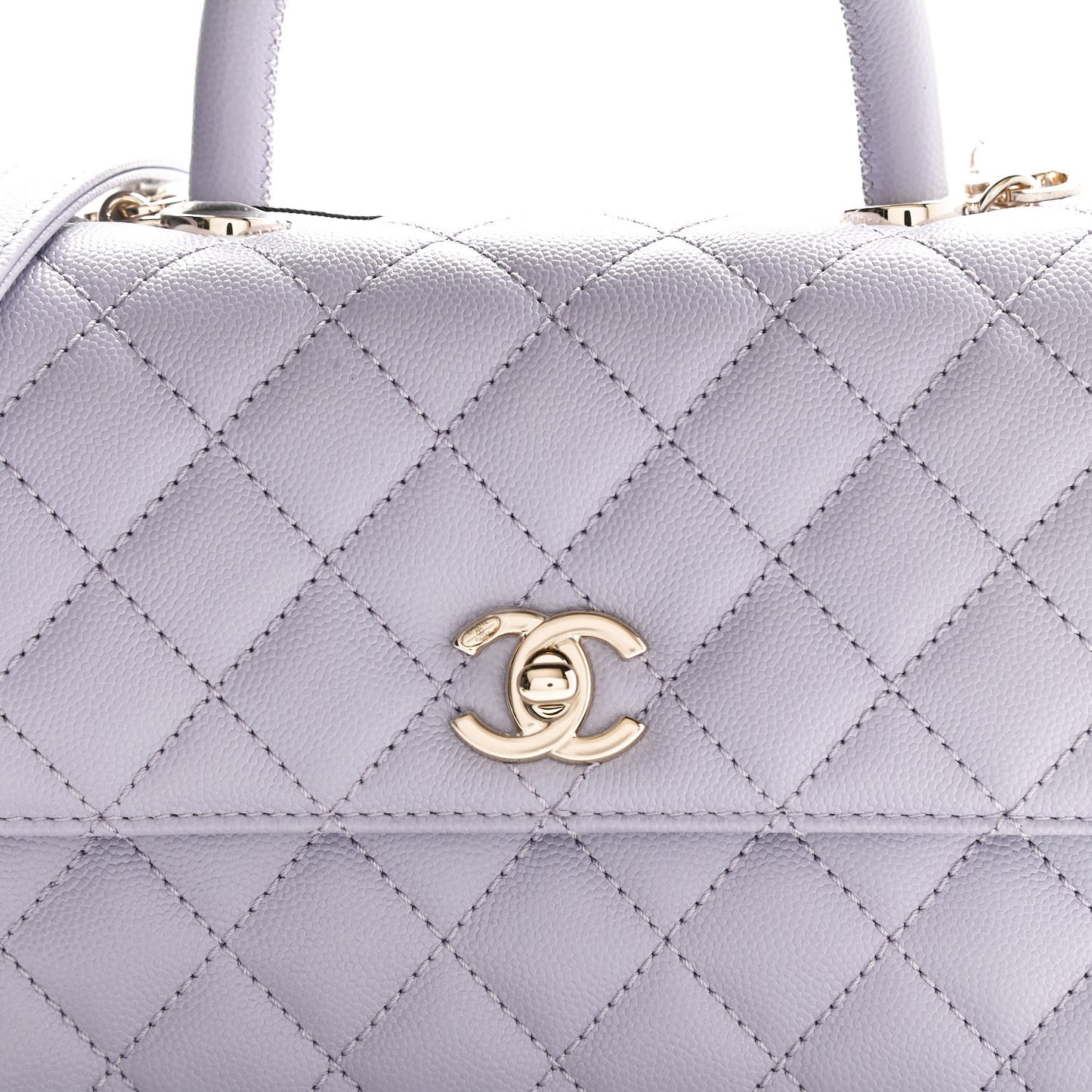 Caviar Quilted Mini Coco Handle Flap Light Purple