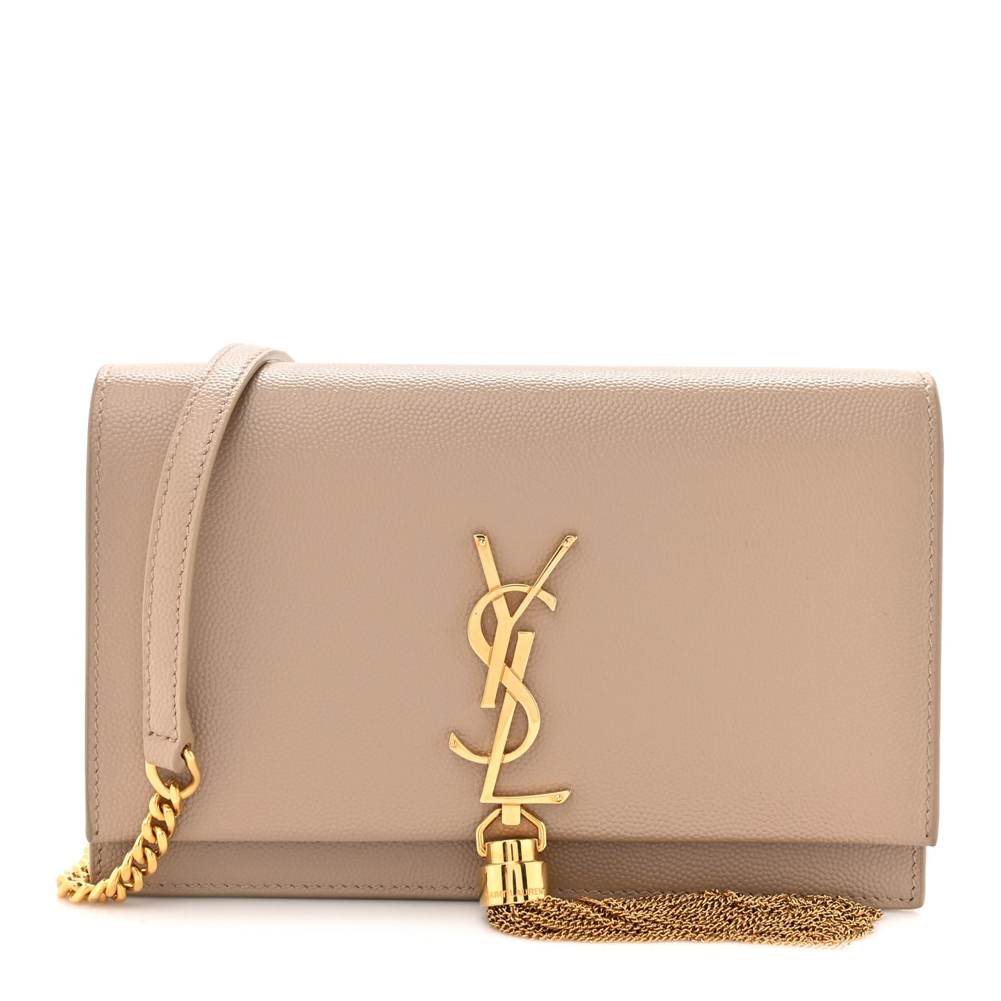 Grain De Poudre Classic Monogram Kate Tassel Chain Wallet Dark Beige