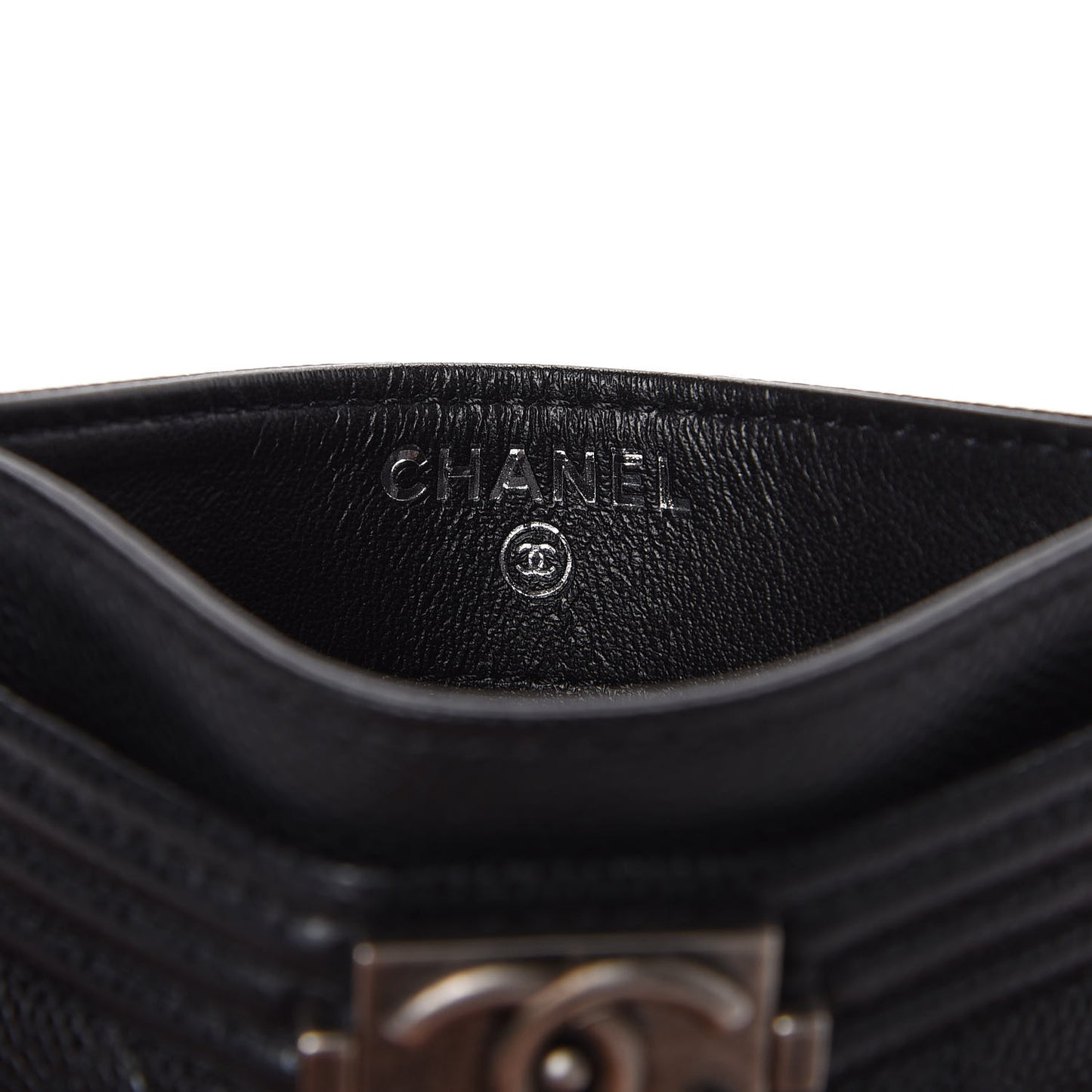 Caviar Quilted Boy Card Holder Black