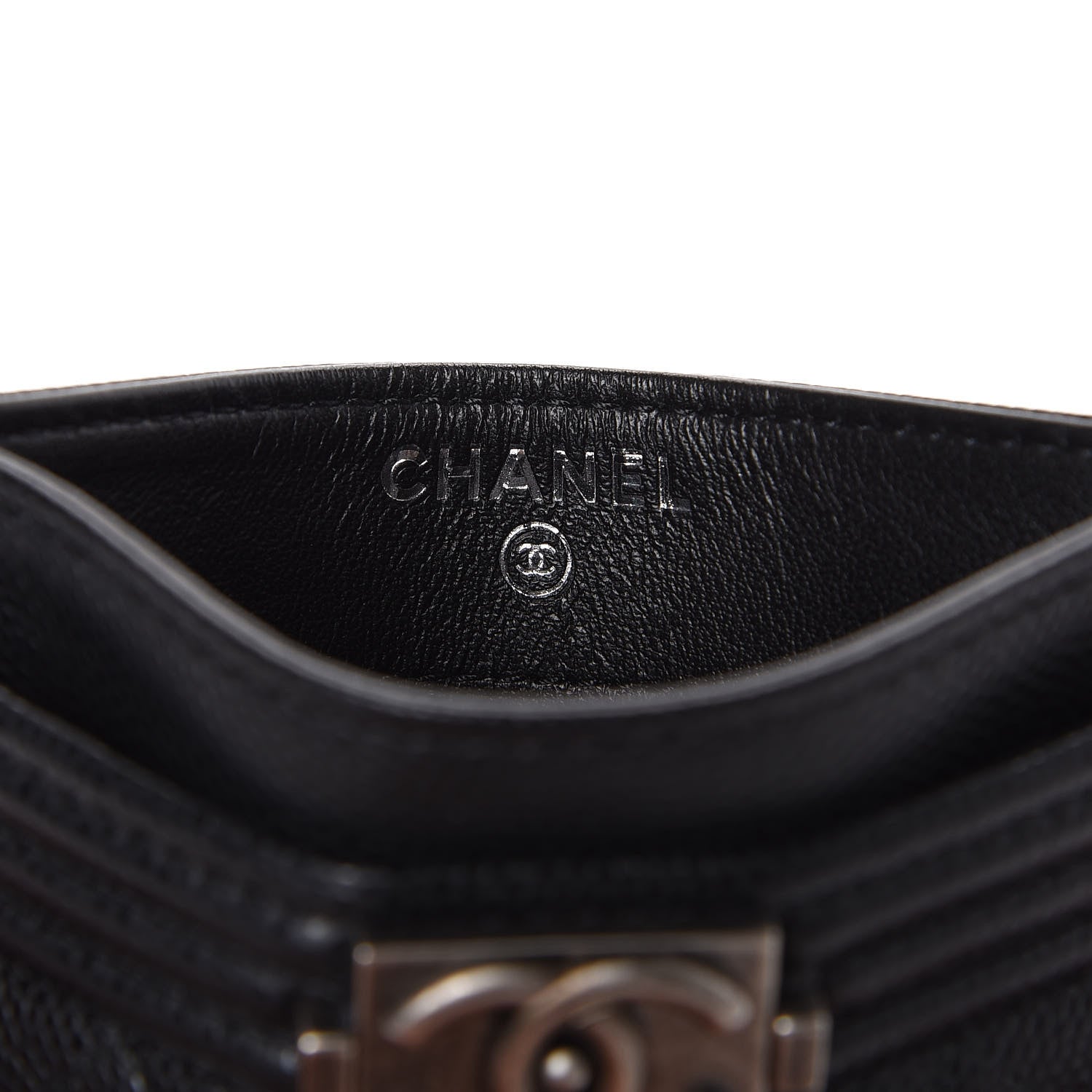 Chanel Caviar Quilted Boy Card Holder Black 5 of 10