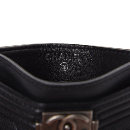 Chanel Caviar Quilted Boy Card Holder Black 5 of 10