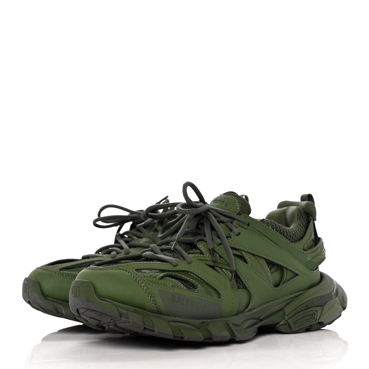 Balenciaga Mesh Nylon Mens Track Sneakers 42 Kaki Green 3 of 8