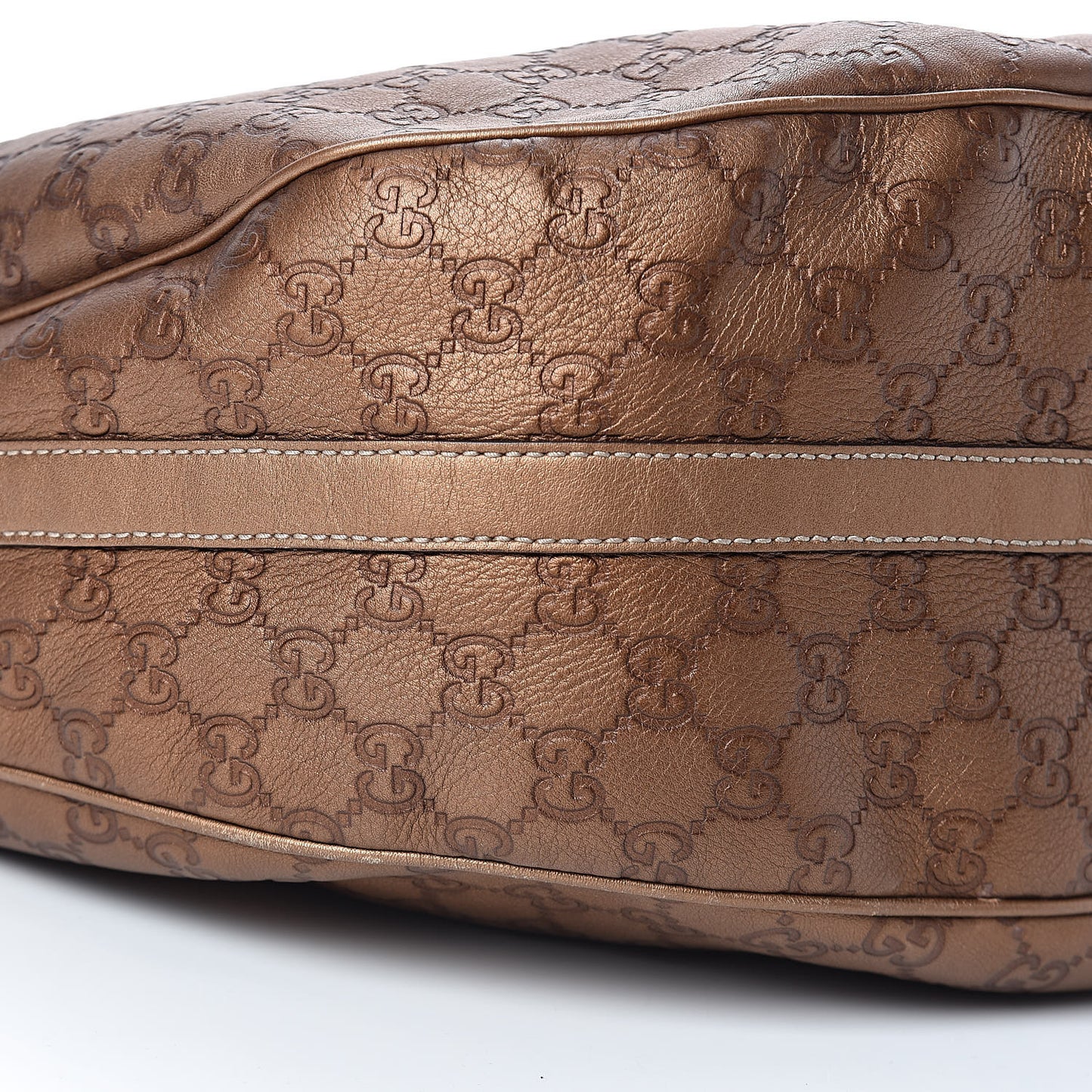 Metallic Guccissima Large GG Twins Hobo Bronze