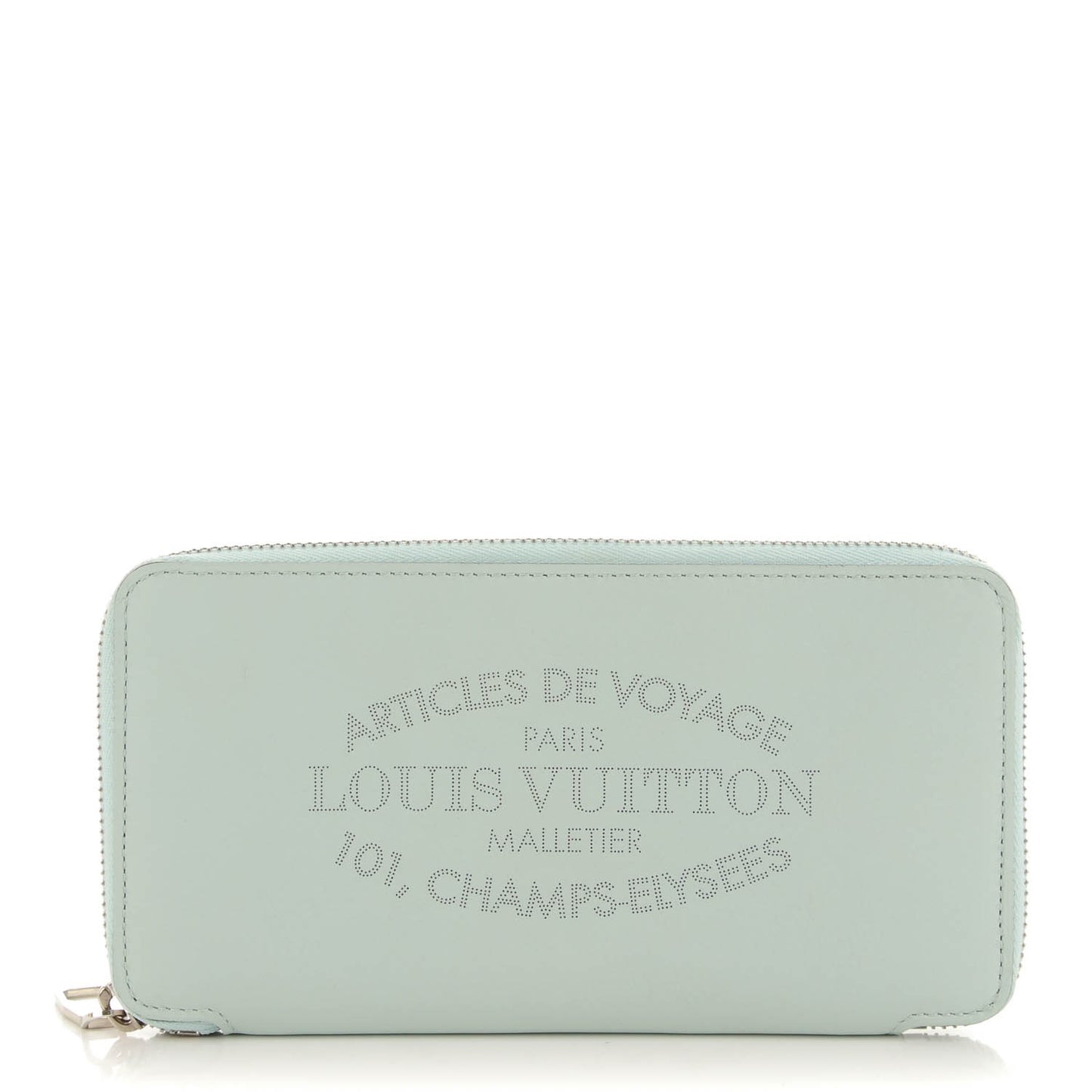 Veau Soie Iena Wallet Azur